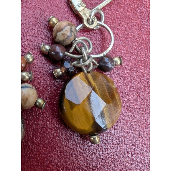 Vintage Tigers Eye & Jasper Earrings - Picture 6 of 10